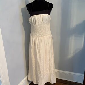 NEW- Bohemian Style  Cream and Black Linen Dress By -By The River